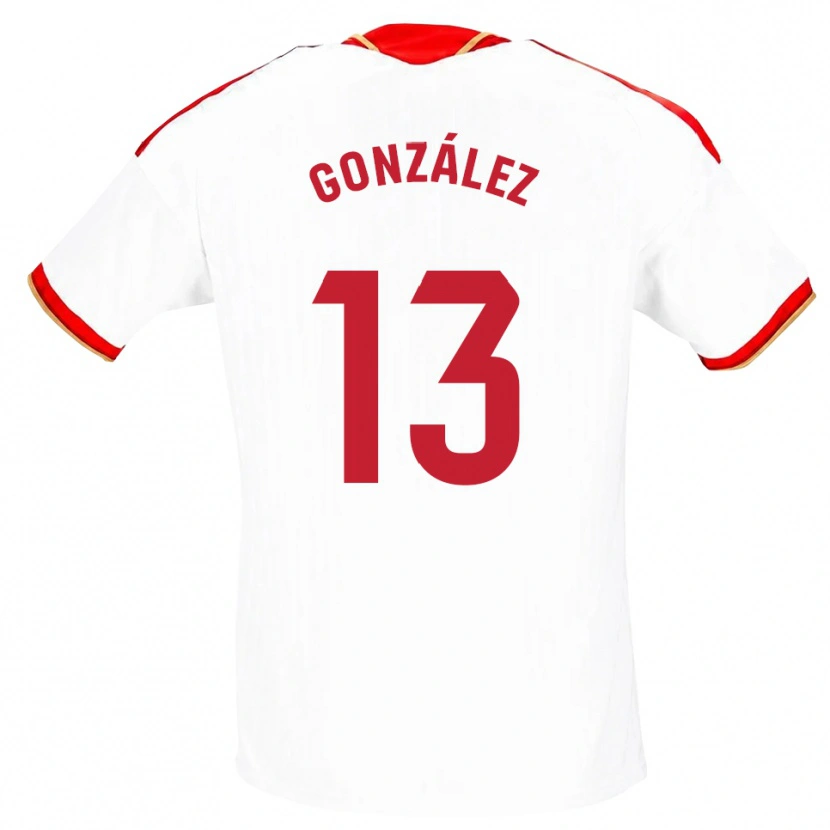 Danxen Criança Camisola Fran González #13 Branco Vermelho Principal 2026/27 Camisa Brasil