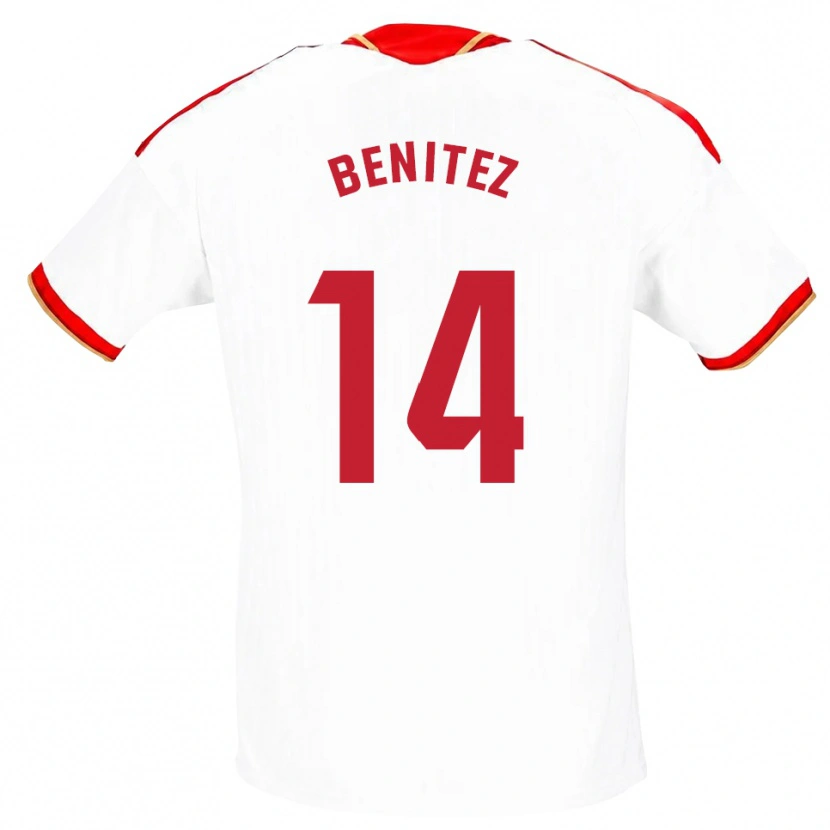 Danxen Criança Camisola Emilio Benítez #14 Branco Vermelho Principal 2026/27 Camisa Brasil
