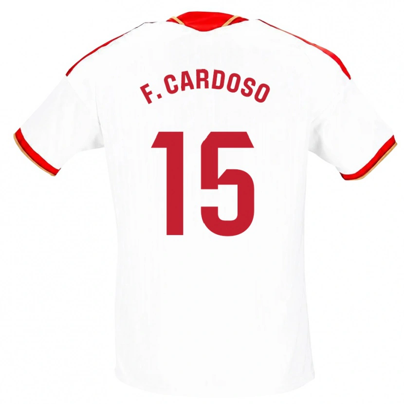 Danxen Criança Camisola Fábio Cardoso #15 Branco Vermelho Principal 2026/27 Camisa Brasil