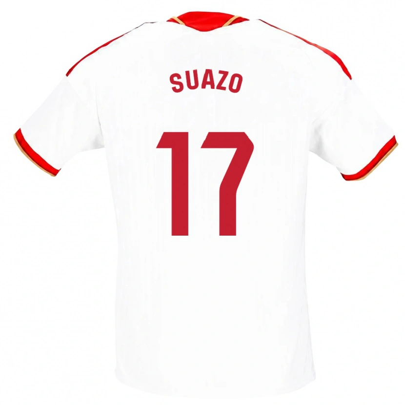 Danxen Criança Camisola Gabriel Suazo #17 Branco Vermelho Principal 2026/27 Camisa Brasil