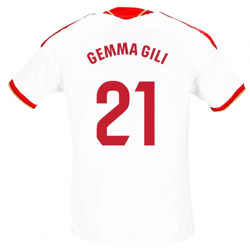 Danxen Criança Camisola Gemma Gili Giner #21 Branco Vermelho Principal 2026/27 Camisa Brasil
