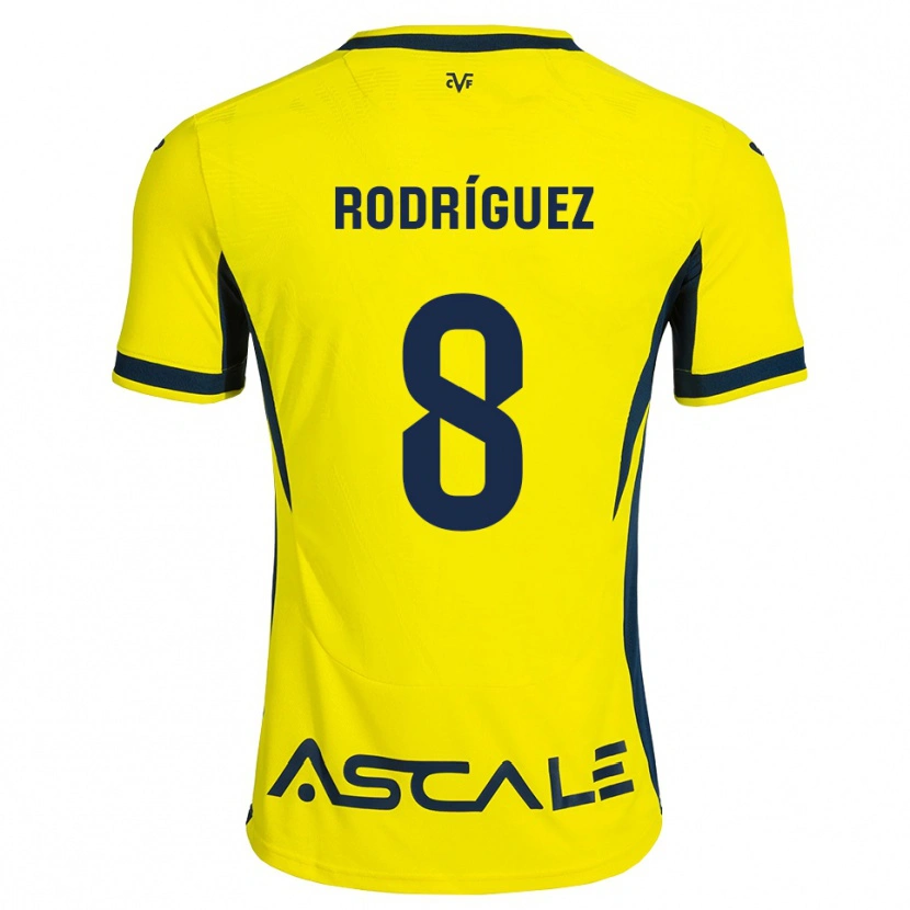 Danxen Criança Camisola Unai Rodríguez #8 Amarelo Preto Vermelho Principal 2026/27 Camisa Brasil