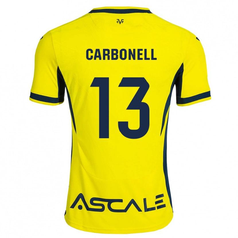 Danxen Criança Camisola Carmen Carbonell #13 Amarelo Preto Vermelho Principal 2026/27 Camisa Brasil