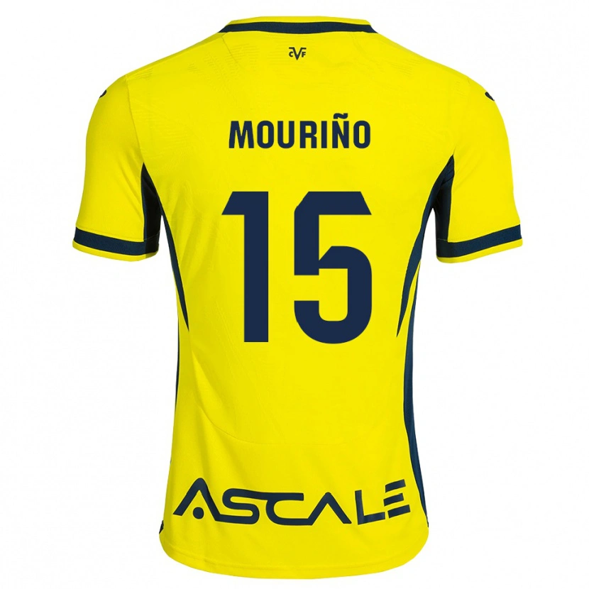 Danxen Criança Camisola Santiago Mouriño #15 Amarelo Preto Vermelho Principal 2026/27 Camisa Brasil