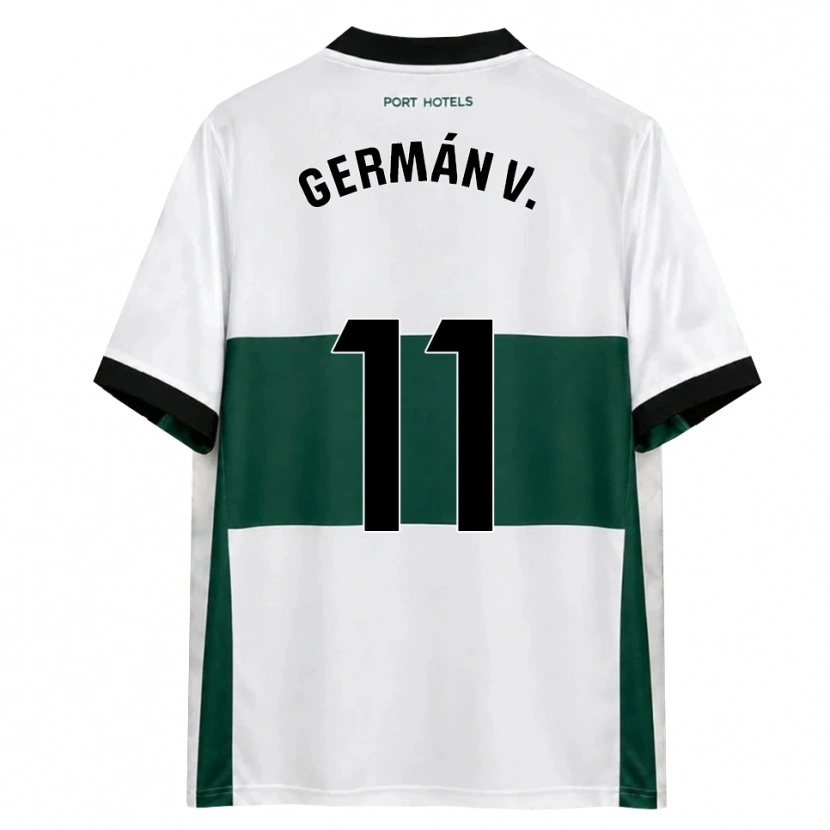 Danxen Criança Camisola Germán Valera #11 Verde Branco Vermelho Principal 2026/27 Camisa Brasil