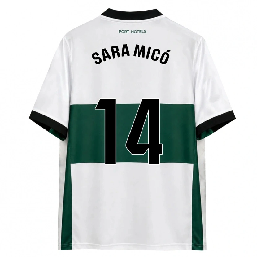 Danxen Criança Camisola Sara Micó #14 Verde Branco Vermelho Principal 2026/27 Camisa Brasil