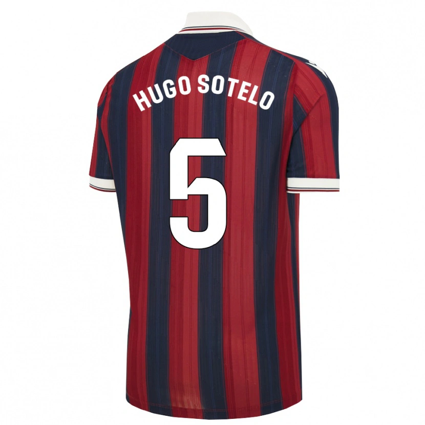 Danxen Criança Camisola Hugo Sotelo #5 Azul Meia-Noite Vermelho Principal 2026/27 Camisa Brasil