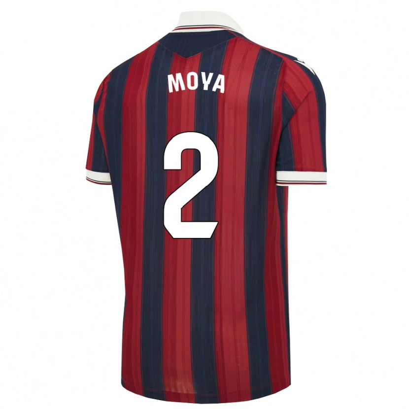 Danxen Criança Camisola Alejandro Moya #2 Azul Meia-Noite Vermelho Principal 2026/27 Camisa Brasil