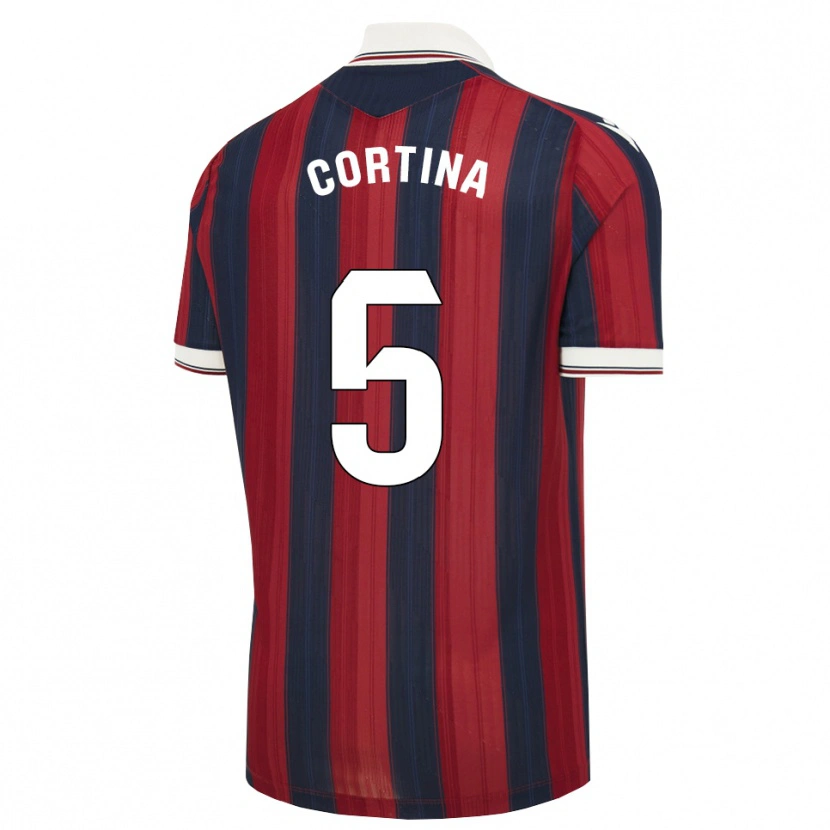 Danxen Criança Camisola Borja Cortina #5 Azul Meia-Noite Vermelho Principal 2026/27 Camisa Brasil