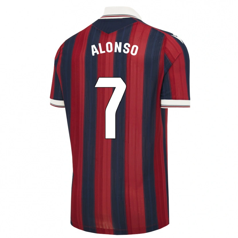 Danxen Criança Camisola Javi Alonso #7 Azul Meia-Noite Vermelho Principal 2026/27 Camisa Brasil