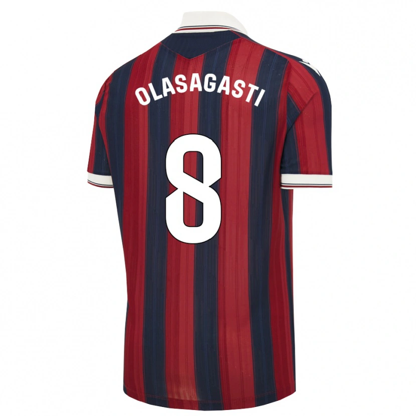 Danxen Criança Camisola Jon Ander Olasagasti #8 Azul Meia-Noite Vermelho Principal 2026/27 Camisa Brasil