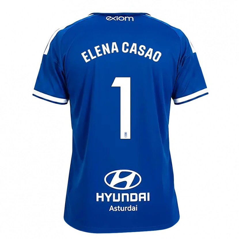 Danxen Criança Camisola Elena Casao López #1 Azul Médio Branco Principal 2026/27 Camisa Brasil