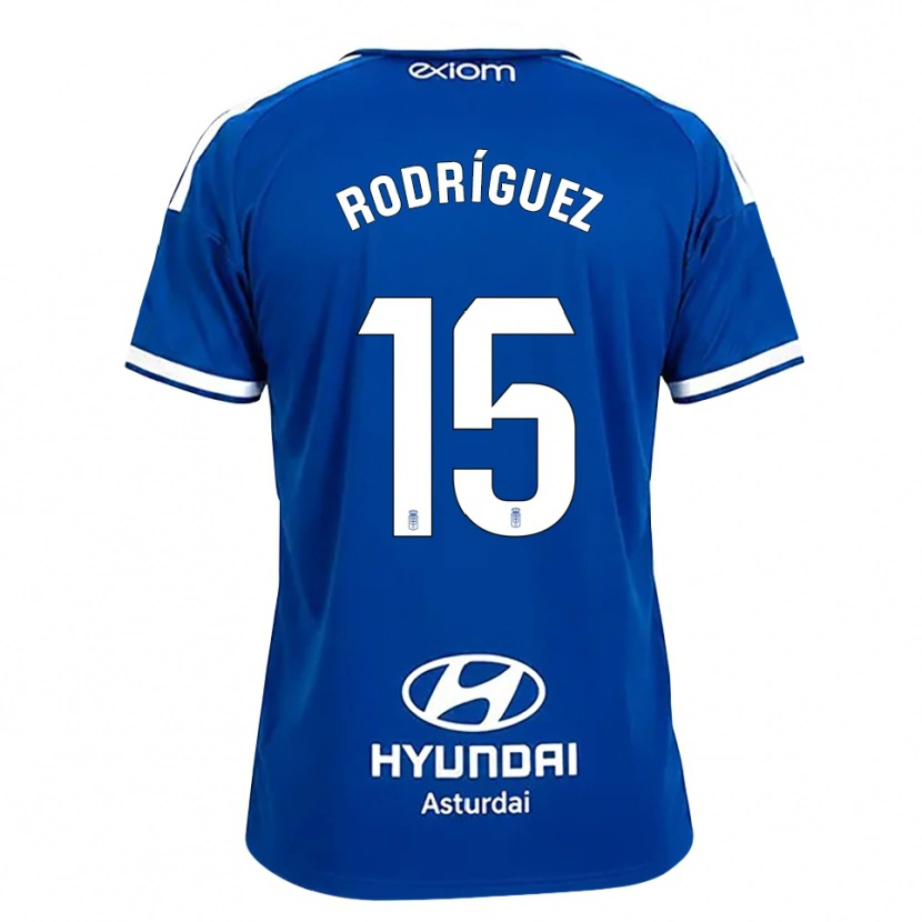 Danxen Criança Camisola Samu Rodríguez #15 Azul Médio Branco Principal 2026/27 Camisa Brasil