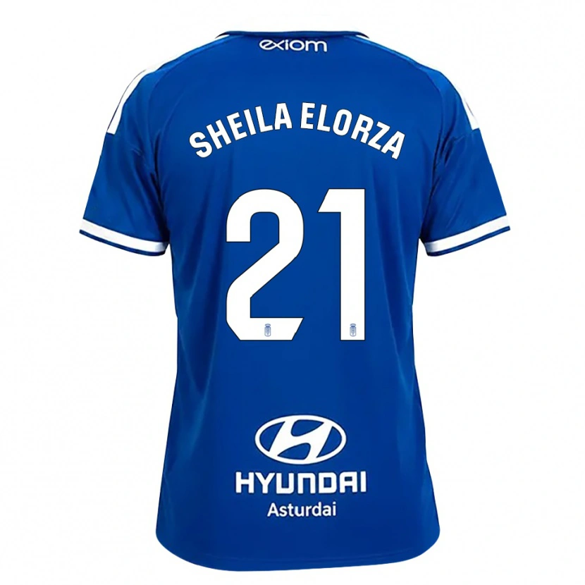 Danxen Criança Camisola Sheila Elorza #21 Azul Médio Branco Principal 2026/27 Camisa Brasil