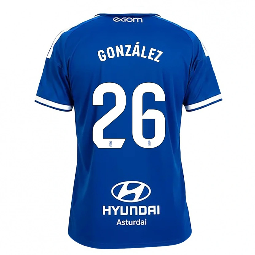 Danxen Criança Camisola Miguel González #26 Azul Médio Branco Principal 2026/27 Camisa Brasil