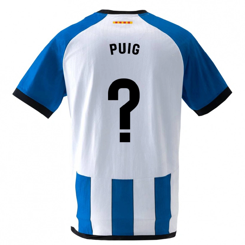 Danxen Criança Camisola Pol Puig #0 Azul Real Branco Principal 2026/27 Camisa Brasil