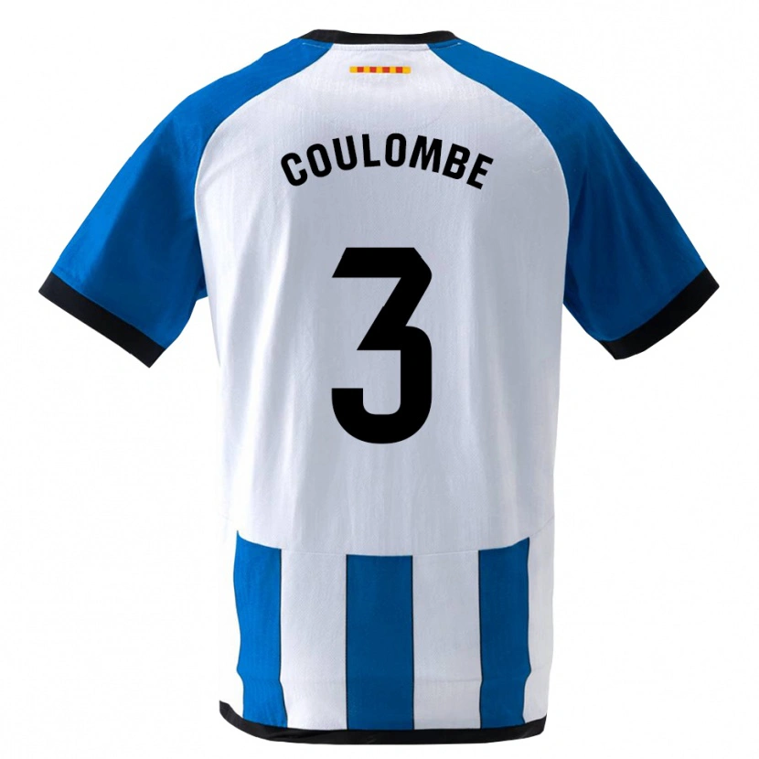Danxen Criança Camisola Thomas Coulombe #3 Azul Real Branco Principal 2026/27 Camisa Brasil