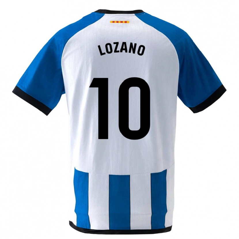 Danxen Criança Camisola Pol Lozano #10 Azul Real Branco Principal 2026/27 Camisa Brasil