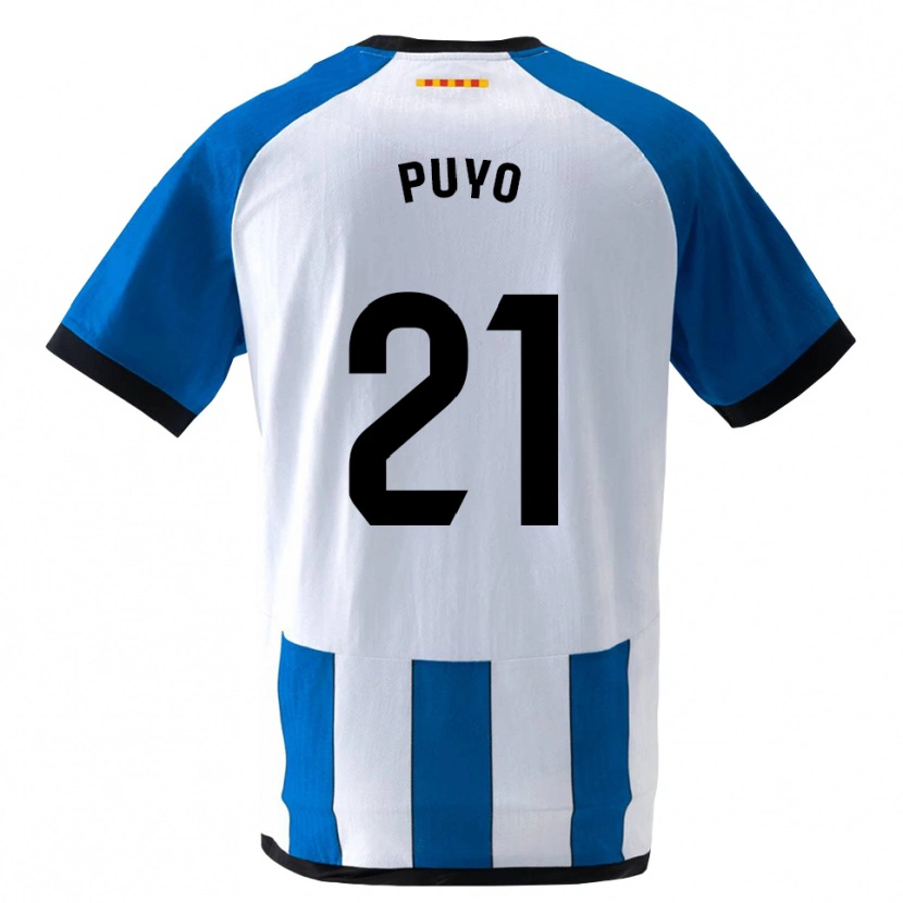 Danxen Criança Camisola Samuel Puyo #21 Azul Real Branco Principal 2026/27 Camisa Brasil
