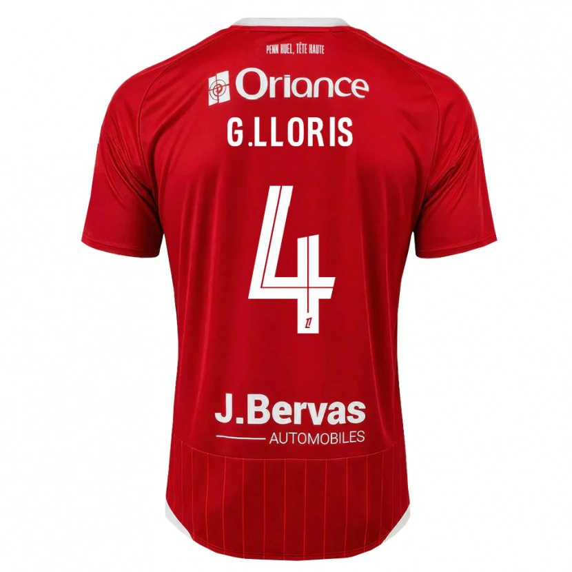 Danxen Criança Camisola Gautier Lloris #4 Branco Vermelho Principal 2026/27 Camisa Brasil