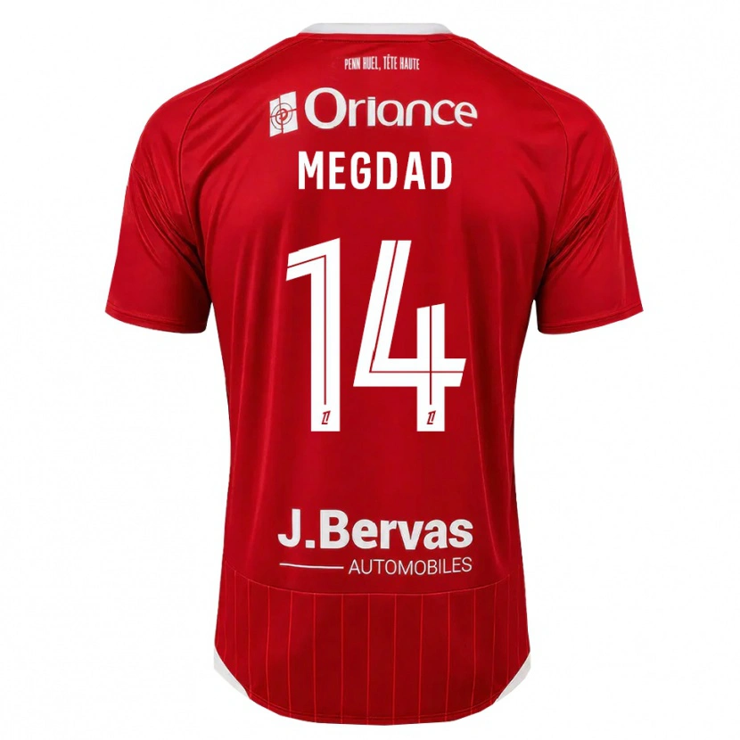 Danxen Criança Camisola Noa Megdad #14 Branco Vermelho Principal 2026/27 Camisa Brasil