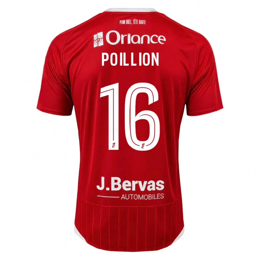 Danxen Criança Camisola Noé Poillion #16 Branco Vermelho Principal 2026/27 Camisa Brasil