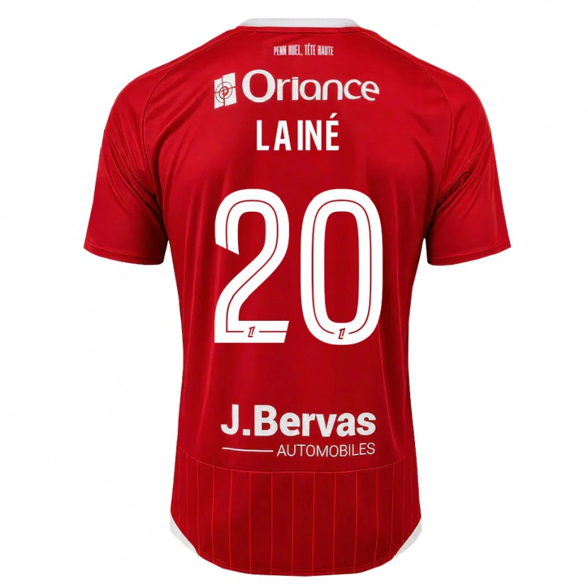 Danxen Criança Camisola Mathis Lainé #20 Branco Vermelho Principal 2026/27 Camisa Brasil