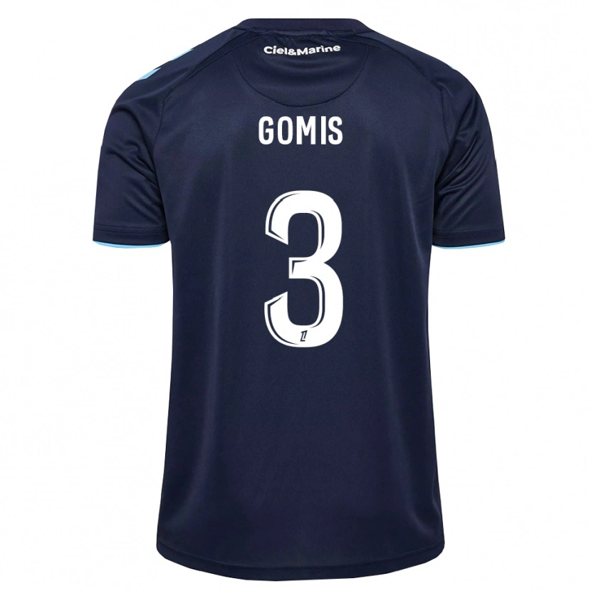 Danxen Criança Camisola Georges Gomis #3 Azul Centáurea Azul Meia-Noite Principal 2026/27 Camisa Brasil