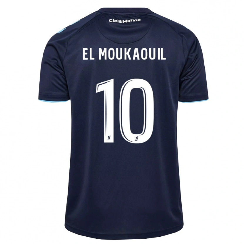 Danxen Criança Camisola Mohamed El Moukaouil #10 Azul Centáurea Azul Meia-Noite Principal 2026/27 Camisa Brasil