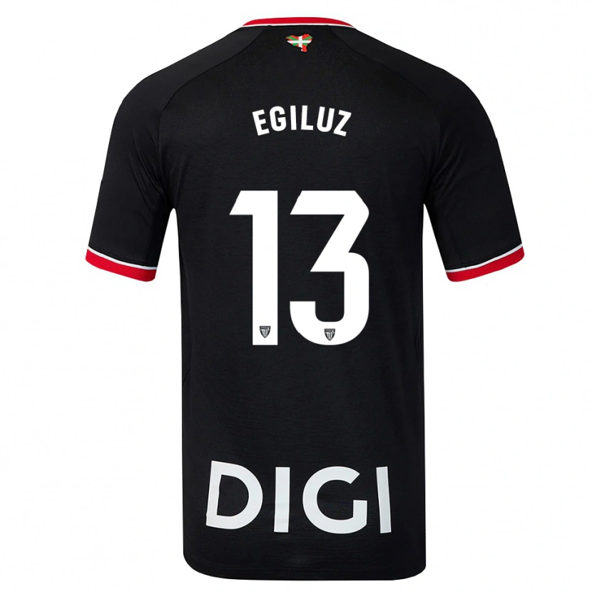 Danxen Criança Camisola Unai Egiluz #13 Preto Branco Vermelho Alternativa 2026/27 Camisa Brasil