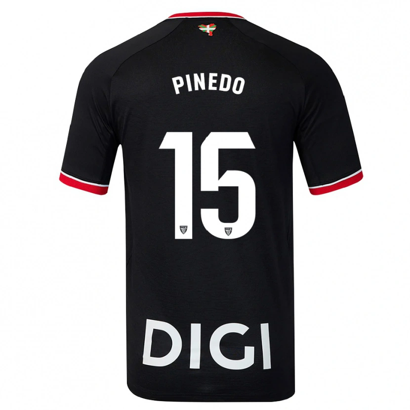 Danxen Criança Camisola Clara Pinedo Castresana #15 Preto Branco Vermelho Alternativa 2026/27 Camisa Brasil