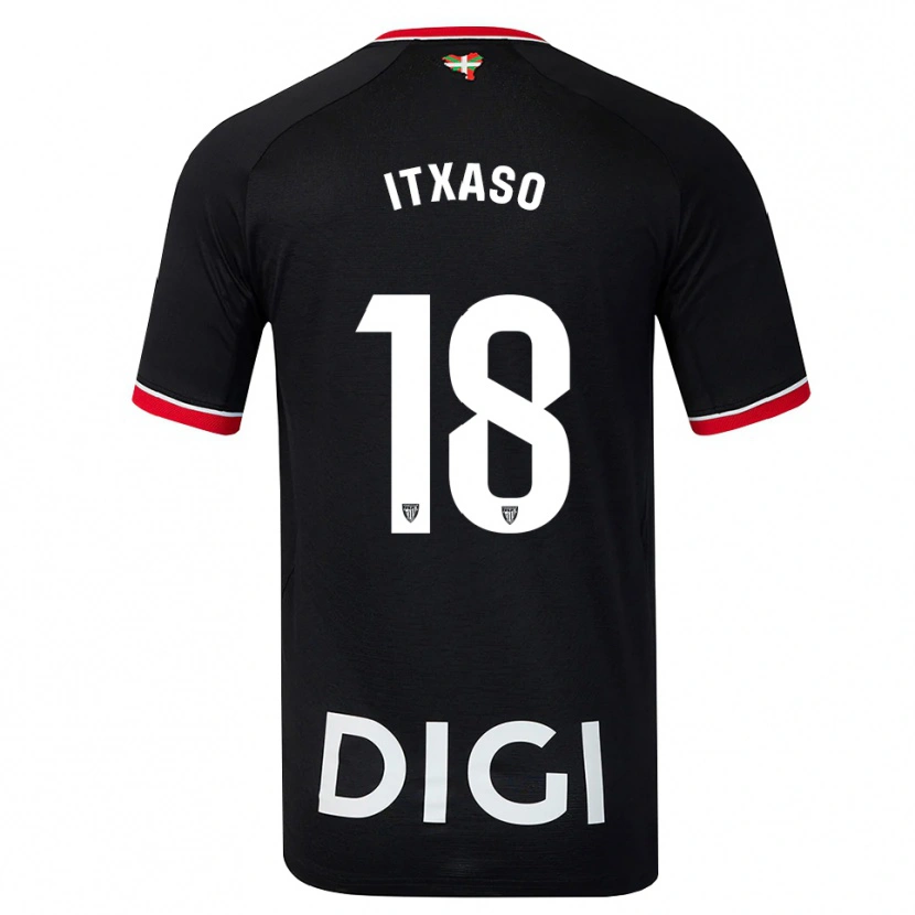 Danxen Criança Camisola Itxaso Uriarte Santamaria #18 Preto Branco Vermelho Alternativa 2026/27 Camisa Brasil