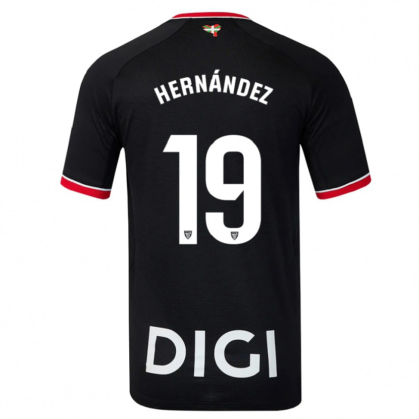 Danxen Criança Camisola Egoitz Hernández #19 Preto Branco Vermelho Alternativa 2026/27 Camisa Brasil