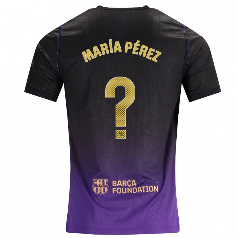 Danxen Criança Camisola María Pérez #0 Roxo Amarelo Preto Alternativa 2026/27 Camisa Brasil