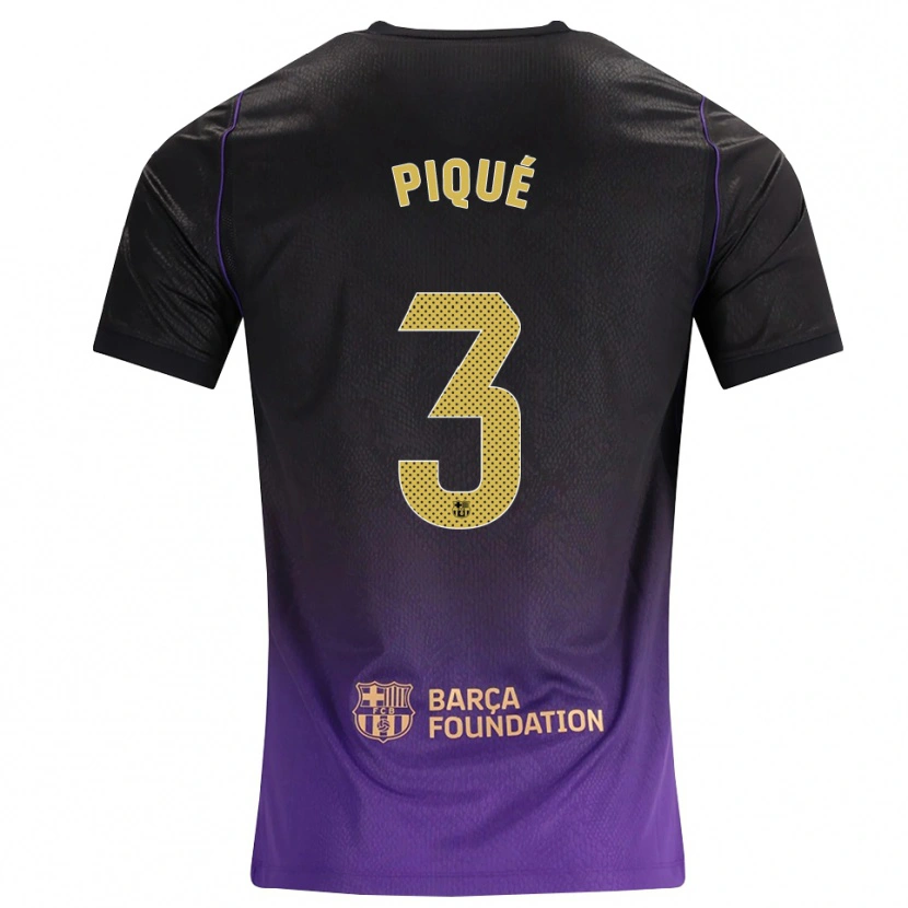 Danxen Criança Camisola Gerard Pique #3 Roxo Amarelo Preto Alternativa 2026/27 Camisa Brasil