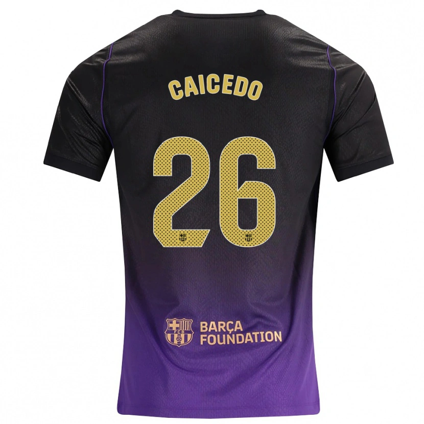Danxen Criança Camisola Josué Caicedo #26 Roxo Amarelo Preto Alternativa 2026/27 Camisa Brasil
