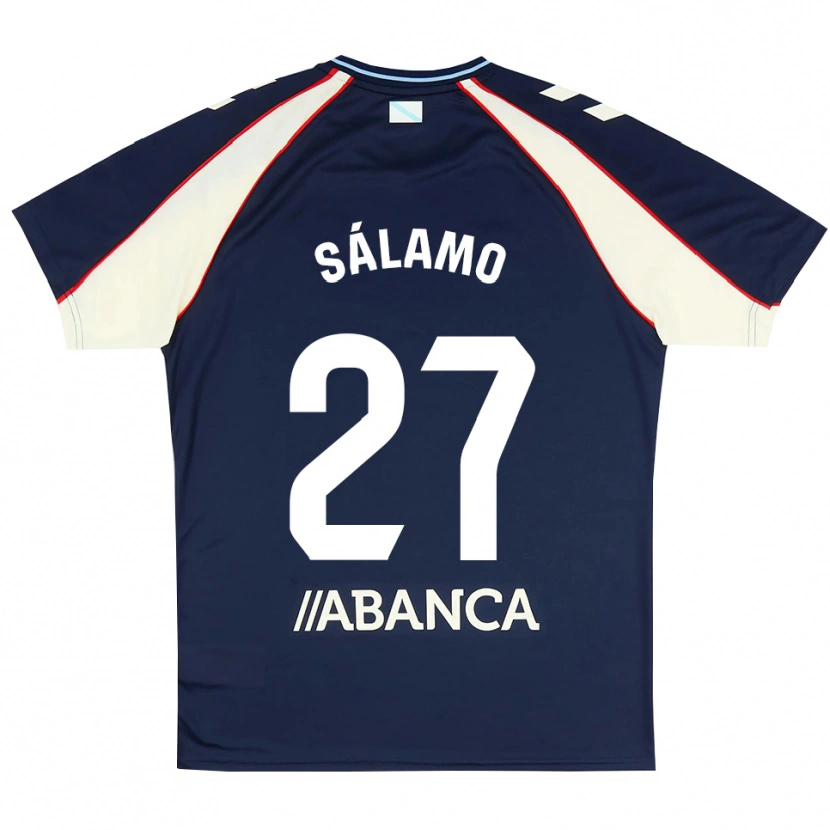 Danxen Criança Camisola Jorge Sálamo #27 Azul Real Vermelho Branco Alternativa 2026/27 Camisa Brasil