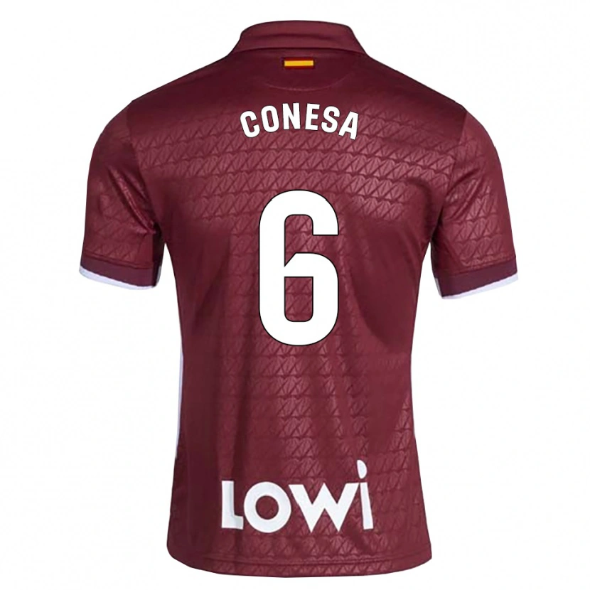 Danxen Criança Camisola Nico Conesa #6 Vermelho Escuro Branco Alternativa 2026/27 Camisa Brasil