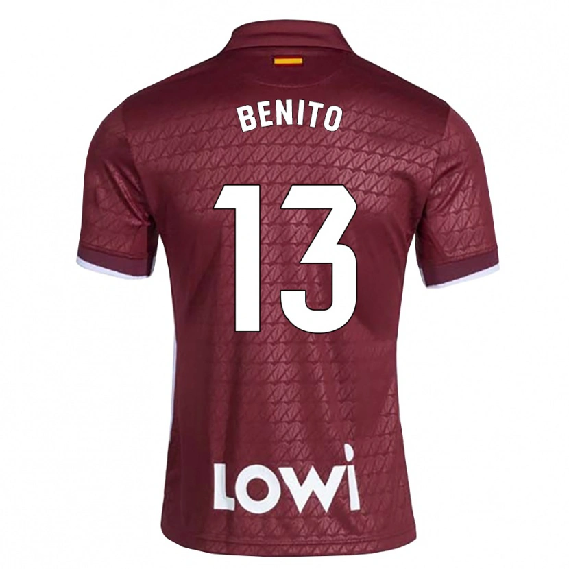 Danxen Criança Camisola Jorge Benito #13 Vermelho Escuro Branco Alternativa 2026/27 Camisa Brasil