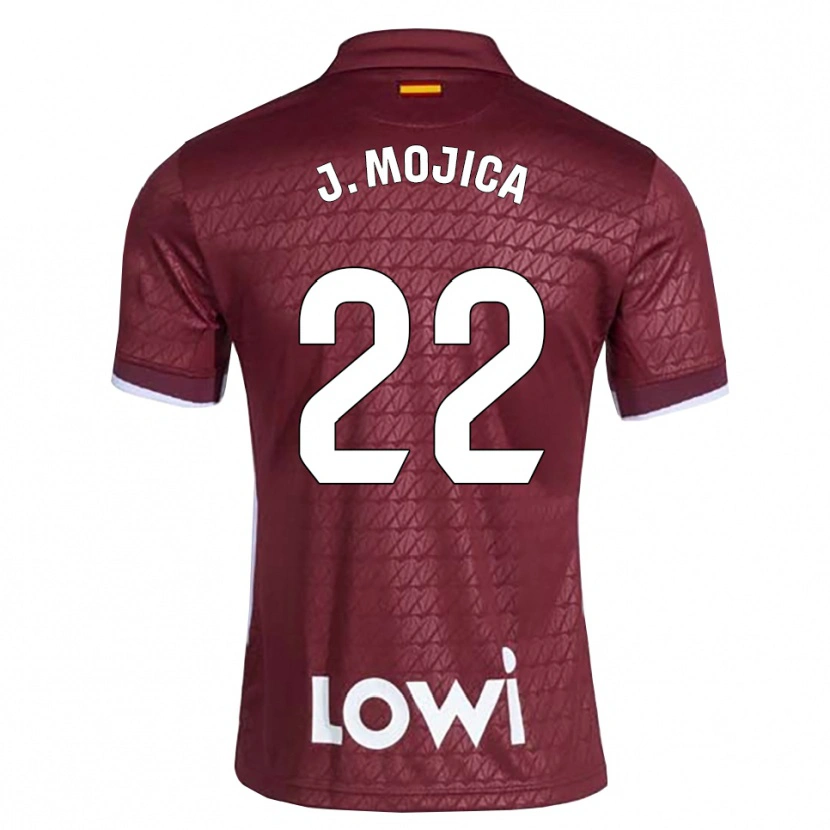 Danxen Criança Camisola Johan Mojica #22 Vermelho Escuro Branco Alternativa 2026/27 Camisa Brasil