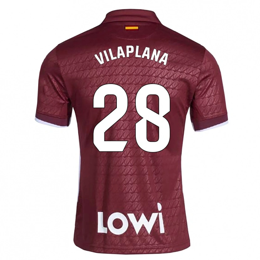 Danxen Criança Camisola Marc Vilaplana #28 Vermelho Escuro Branco Alternativa 2026/27 Camisa Brasil