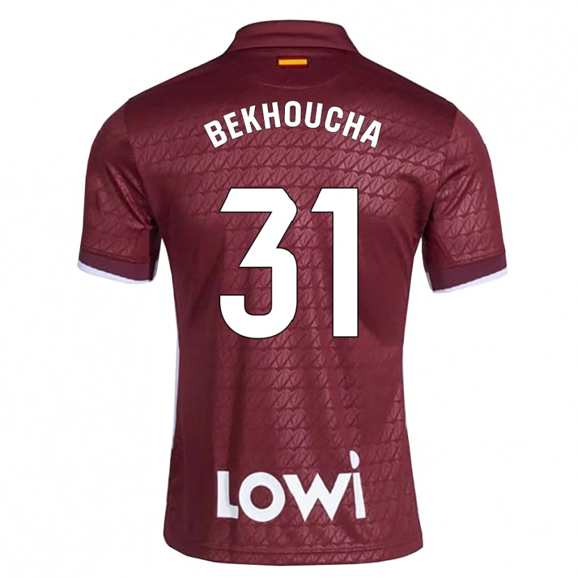 Danxen Criança Camisola Ismael Bekhoucha #31 Vermelho Escuro Branco Alternativa 2026/27 Camisa Brasil