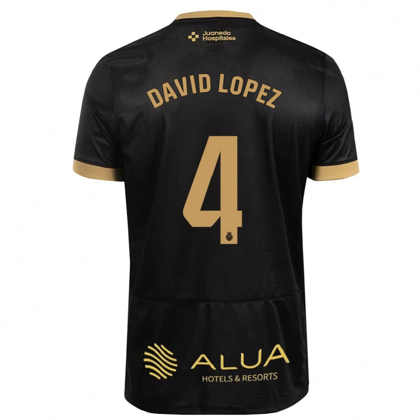 Danxen Criança Camisola David López #4 Preto Marrom Claro De Sândalo Madeira Alternativa 2026/27 Camisa Brasil