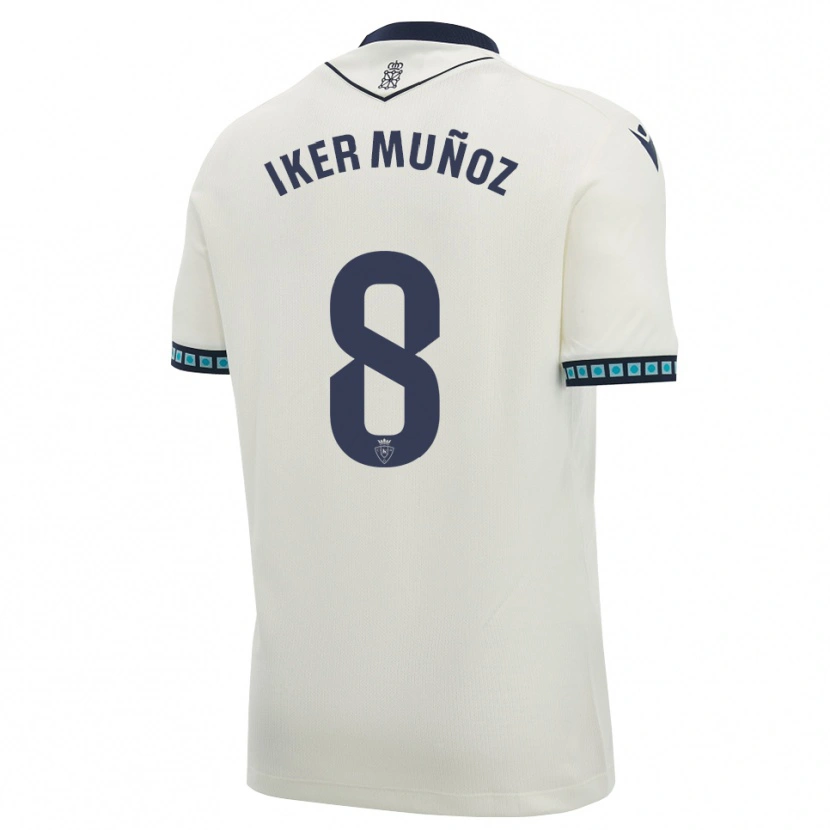 Danxen Criança Camisola Iker Muñoz #8 Branco Preto Azul Céu Claro Alternativa 2026/27 Camisa Brasil