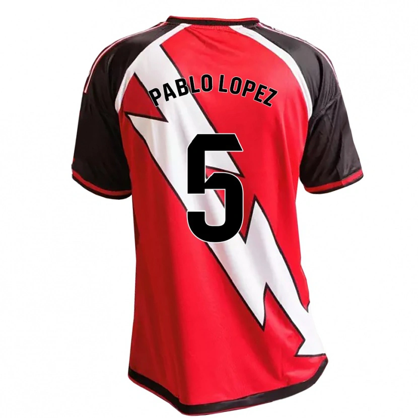 Danxen Criança Camisola Pablo López #5 Vermelho Preto Branco Alternativa 2026/27 Camisa Brasil