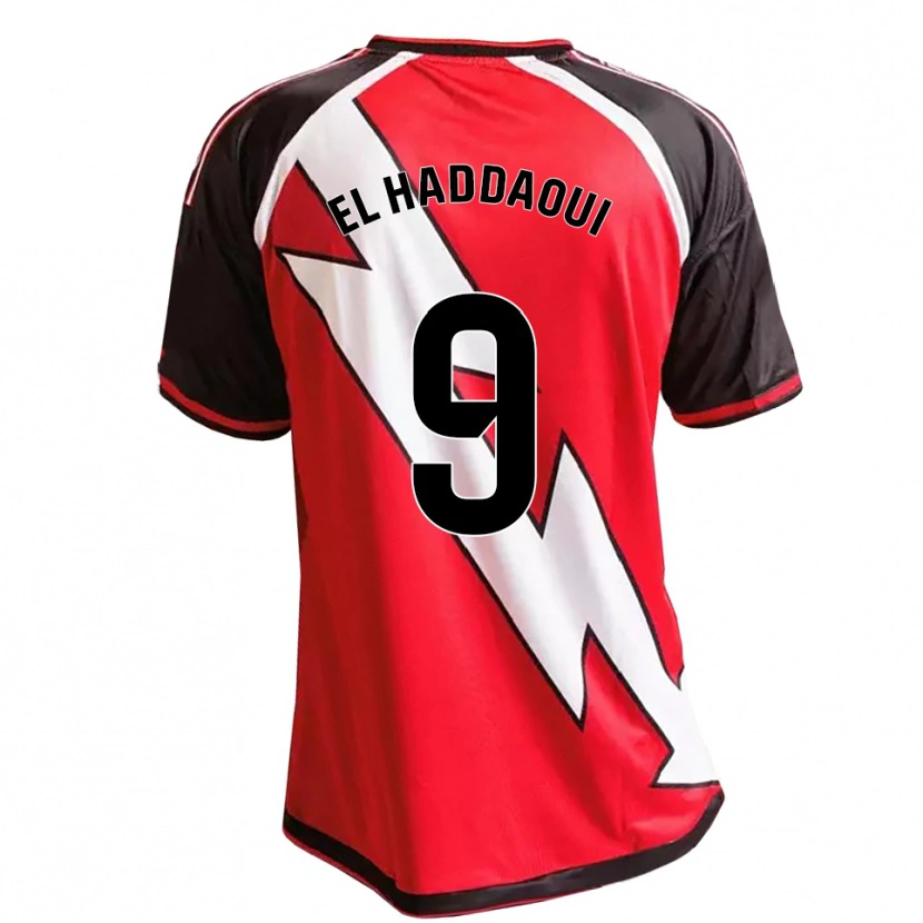 Danxen Criança Camisola Hamza El Haddaoui #9 Vermelho Preto Branco Alternativa 2026/27 Camisa Brasil