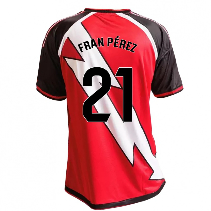 Danxen Criança Camisola Fran Pérez #21 Vermelho Preto Branco Alternativa 2026/27 Camisa Brasil