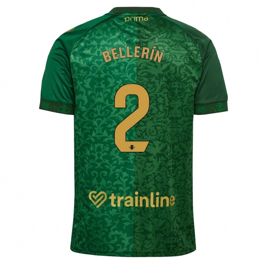 Danxen Criança Camisola Héctor Bellerín #2 Verde Floresta Dourado Escuro Alternativa 2026/27 Camisa Brasil