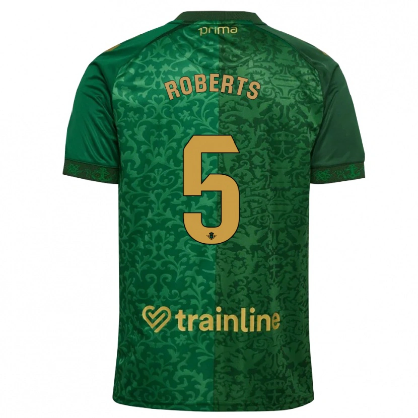 Danxen Criança Camisola Rhiannon Roberts #5 Verde Floresta Dourado Escuro Alternativa 2026/27 Camisa Brasil
