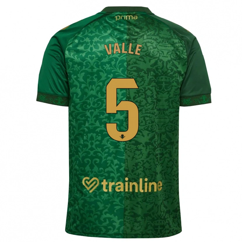Danxen Criança Camisola María Valle López #5 Verde Floresta Dourado Escuro Alternativa 2026/27 Camisa Brasil